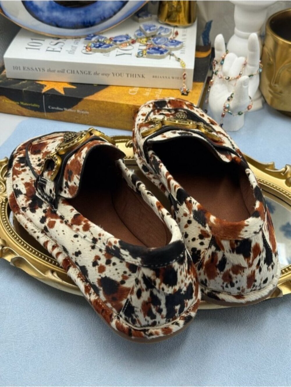 🆕 KURT GEIGER LONDON 🧿 NWOB Mansion Soft Loafer, Cow Print - Sz 39 US8.5 - Picture 10 of 16